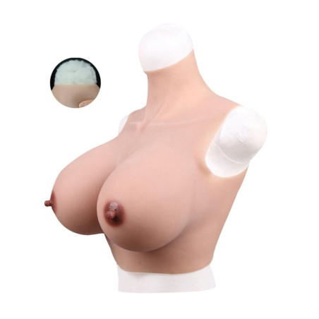 Buste seins coton col haut - Bustes silicone pour travesti